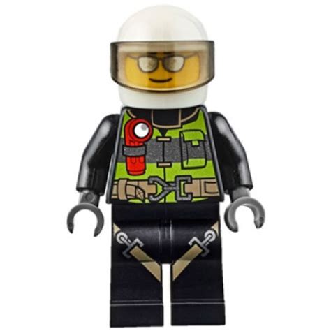 Lego Minifigure Cty670 Fire Reflective Stripes With Utility Belt And
