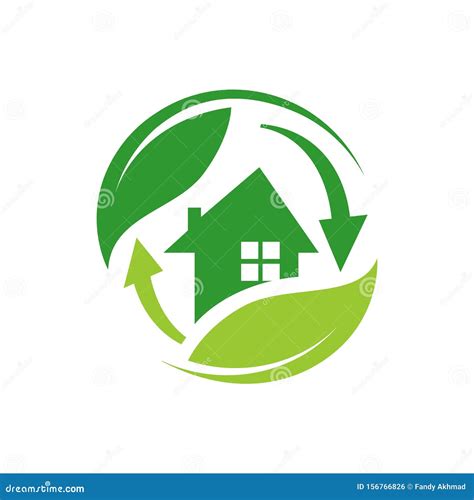 Green House Logo Vector Eco Green Home Stock Vector Illustration Of
