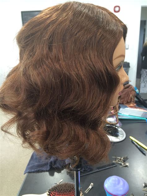 Pin Curls Brushed And Styled Pin Curls Cosmetology Style Swag