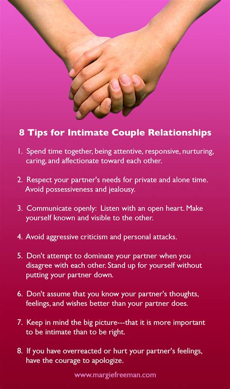 Tips For Intimate Couple Relationships Margie Freeman LCSW