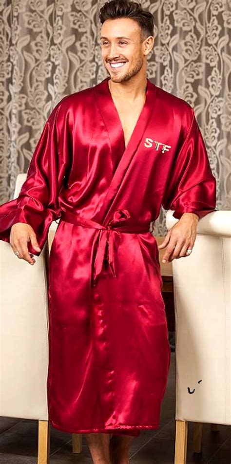 Luxury Mens Silky Satin Long Kimono Robe With Your Choice