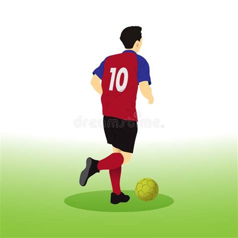 Soccer Player Dribble The Ball Vector Clip Art Stock Vector