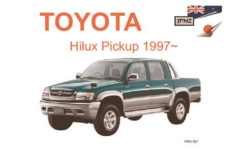 Toyota Hilux Pickup Car Owners Manual 1997 2005