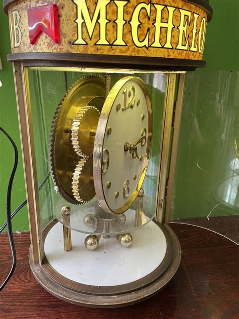 Vintage Michelob Rotating Beer Light Hanging Clock 80s Bar Advertising