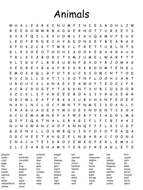 Plants Animals Word Search Wordmint