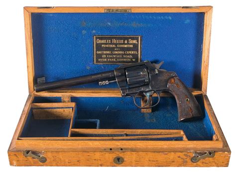 Cased Colt New Service Double Action Target Revolver In 455 Eley With