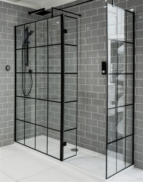colore black framed 1950mm x 1200mm 8mm walk in glass shower screen small bathroom bathroom
