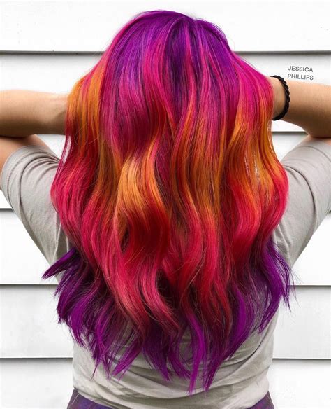 Sunset Hair Creative Hair Color Sunset Hair Vivid Hair