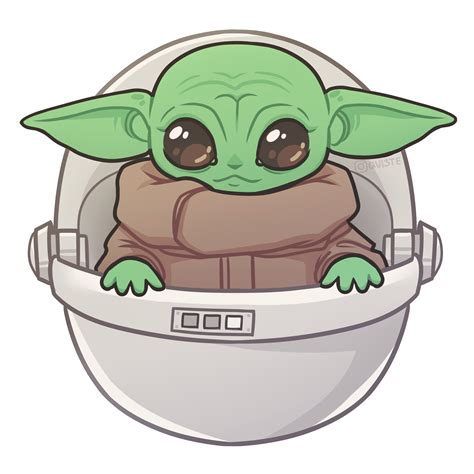 Cute Baby Yoda Cartoon Drawing Aesthetic Guides