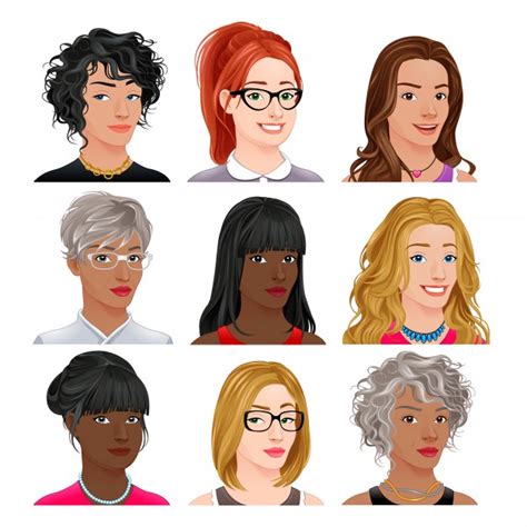 Tap next to open the avatar creator. Avatars Différents Personnages Féminins Vecteur Isolés | Vecteur Gratuite