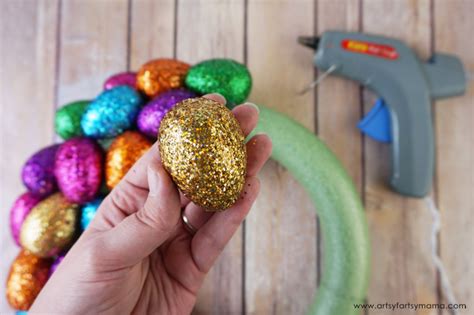Diy Glittered Easter Egg Wreath Artsy Fartsy Mama