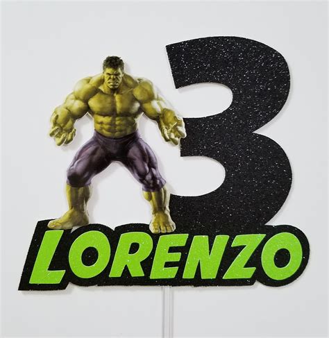 The Hulk Personalized Cake Topper Avengers Hulk Centerpiece Etsy