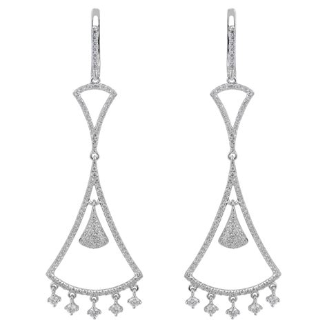 71 Carat Diamond Micro Pave Rose Gold Chandelier Dangle Earrings For