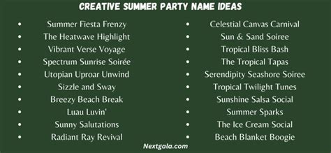 900 Sizzling Summer Party Names To Light Up Your Gathering