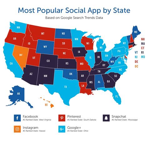 Most Popular Social App By Us State Vivid Maps