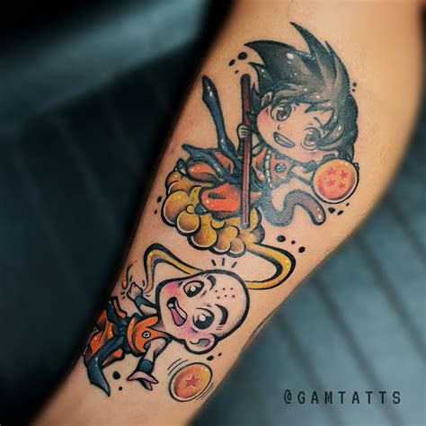 Chibi Goku And Krillin I Tattooed A While Back 💖 Goku Is Healing