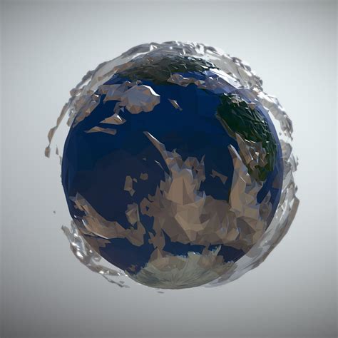 Animated Low Polygon Art Planet Earth 3d Model Buy Animated Low