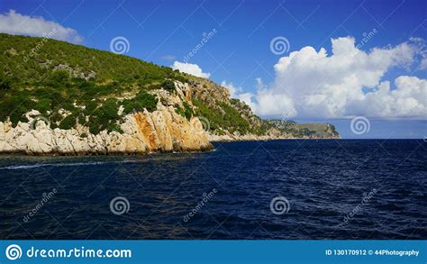 North Coast Of Mallorca Spain Maritime Landscape With Rocky Cliffs