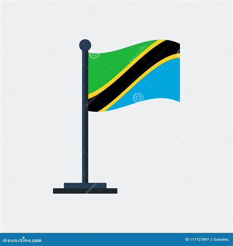 Flag Of Tanzaniaflag Stand Vector Illustration Stock Vector