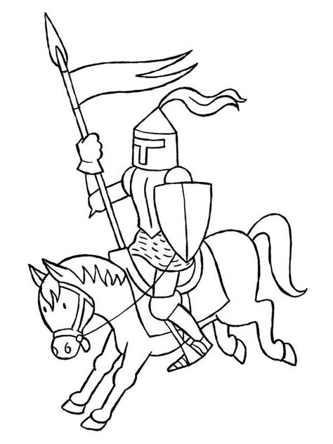 Page to be colored, simple education game for kids. Knight coloring pages