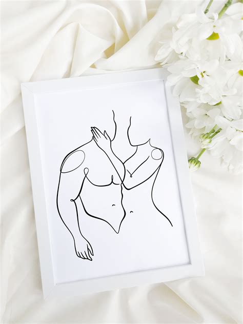 couple line art abstract lovers line drawing couple hugging etsy india