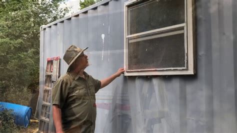 No Welding Window Install On 20 Shipping Container Tiny Home Youtube