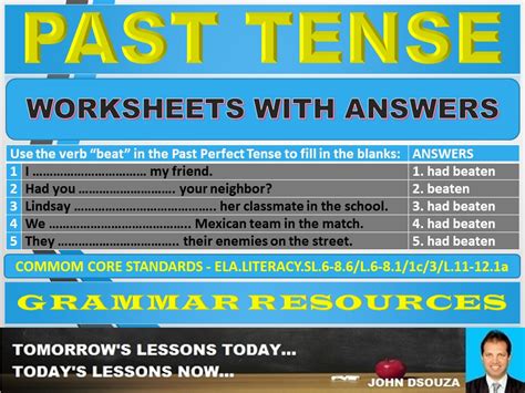 Worksheets On Past Tense With Answers Interior My XXX Hot Girl