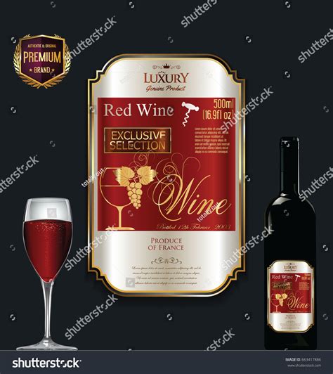 Luxury Golden Wine Label Vector Illustration Stock Vector Royalty Free