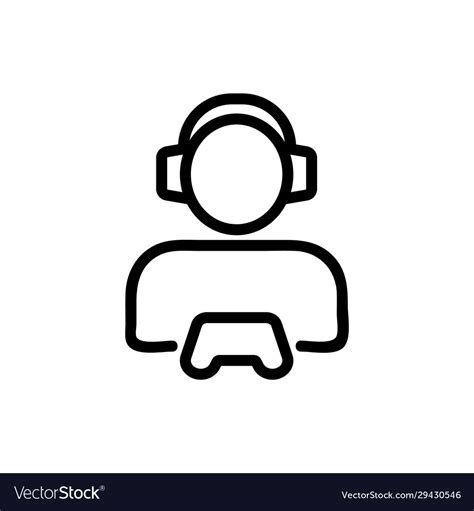Gamer Icon Isolated Contour Symbol Royalty Free Vector Image