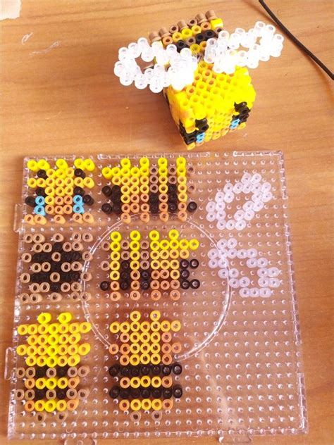 Minecraft bee with hama beads in 2021 | Hama beads design, Perler bead