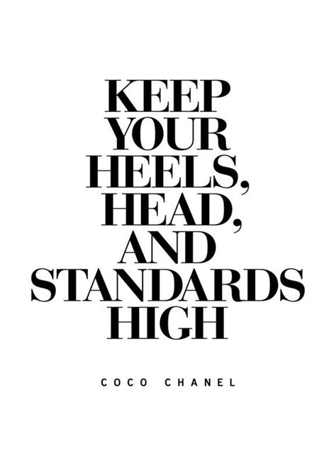 Keep Your Heels Coco Chanel Zitat Poster Inspirierende Zitate Und