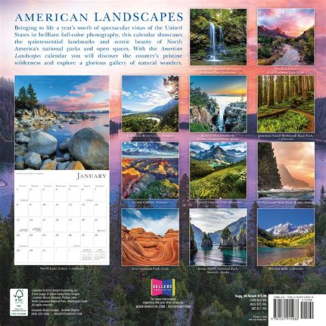 2023 American Landscapes Wall Calendar By Sellers Publishing Inc
