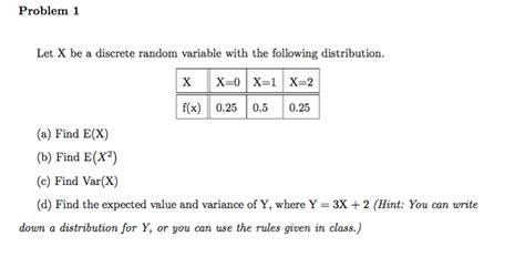 Solved Problem Let X Be A Discrete Random Variable With Chegg Com