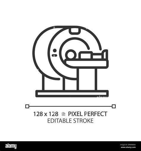 Mri Machine Pixel Perfect Linear Icon Stock Vector Image And Art Alamy