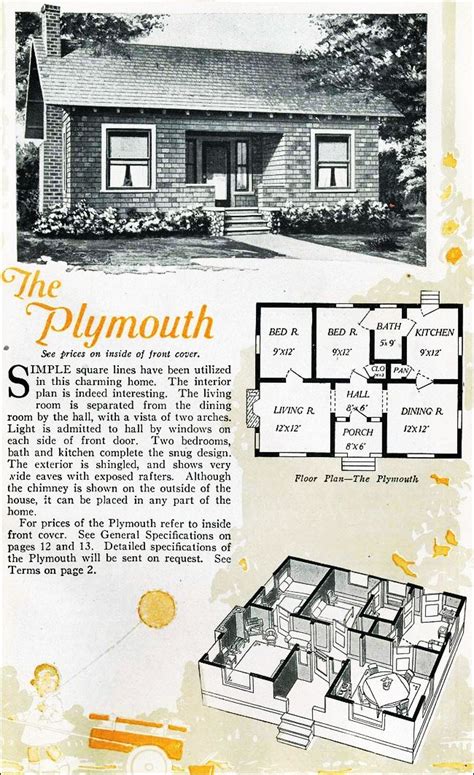 The Plymouth Kit House Floor Plan Made By The Aladdin Company In Bay