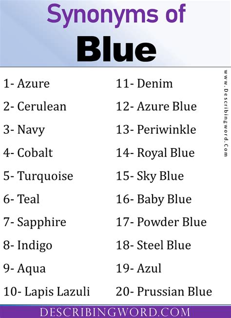 Adjectives For Blue Words To Describe Blue Describingwordcom