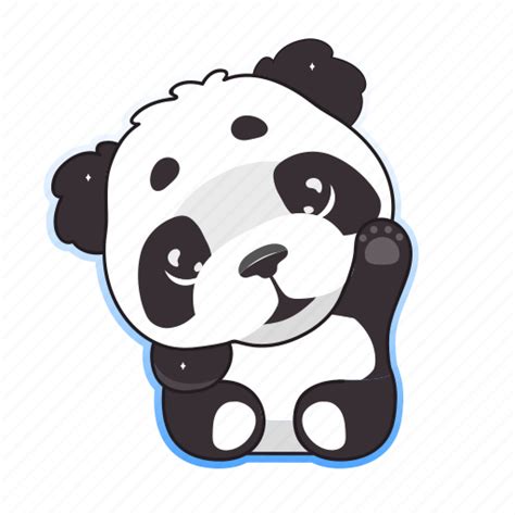 Kawaii Panda Bear Wave Hand Hello Illustration Download On