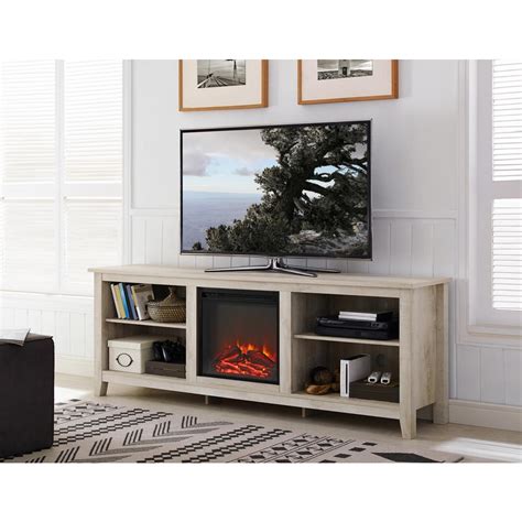 The white oak colour looks neat and clean. Walker Edison Furniture Company 70 in. Wood Media TV Stand ...
