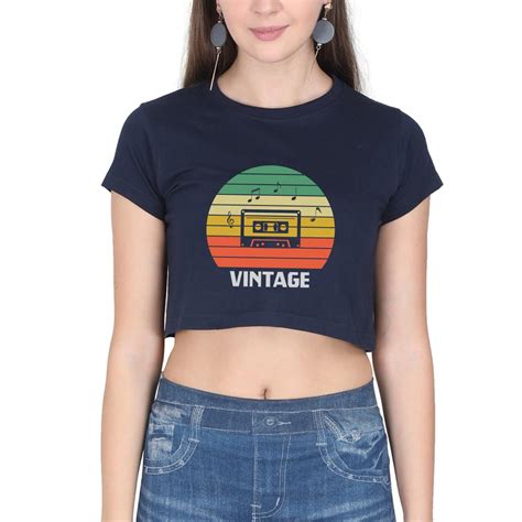 Vintage Music 80s 90s Music Lover Womens Crop Top Swag Swami