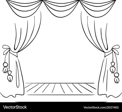 Theater Stage Sketch Royalty Free Vector Image