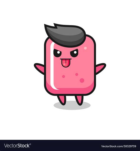 Naughty Bubble Gum Character In Mocking Pose Vector Image