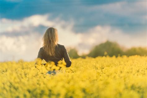 Free Images People In Nature Yellow Rapeseed Sky Canola Field