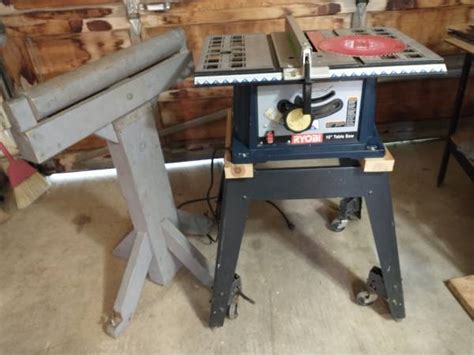 10” Ryobi Table Saw And Stand With Catch Roller 90 Tools For Sale