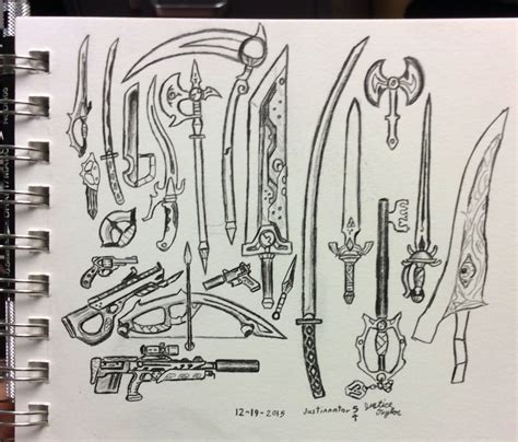 Weapon Sketches Including Master Sword By Justinnator6 Fanart Central