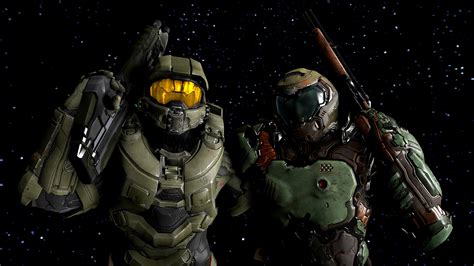 General 5000x2812 Source Filmmaker Halo 5 Guardians Master Chief Doom 4 Doom Game Master