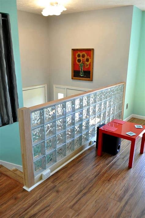 Glass Block Wall Built To Replace The Colonial Stair
