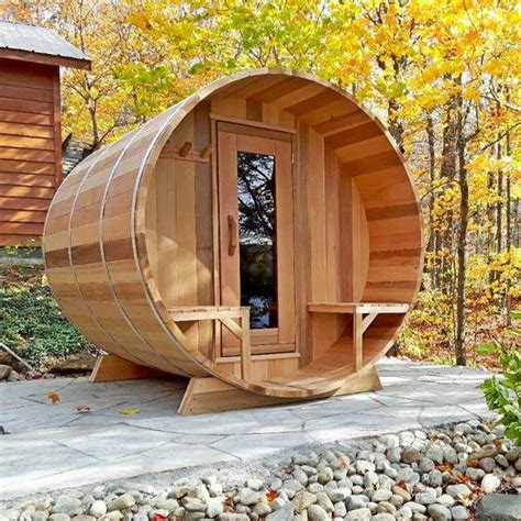 Dundalk Outdoor Pod Sauna Red Cedar Heater Included Divine Saunas