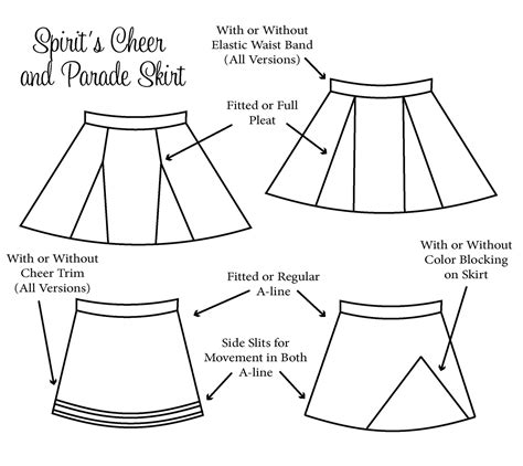 Spirits Parade And Cheer Skirts Sizes 2t To 14 Kids Pdf Pattern