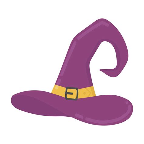 Vector Doodle Flat Sticker Magic Witch Hat Caster All Objects Are