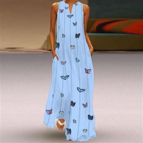 Bohemia Butterfly Floral Print Long Dress Stylegoing Beach Dresses Casual Long Dresses Elegant